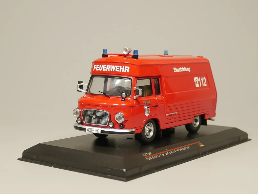 Ist 1:43 1984 BARKAS B1000 SMH 3 &quot FEUERWEHR&quot литьевая модель автомобиля| |