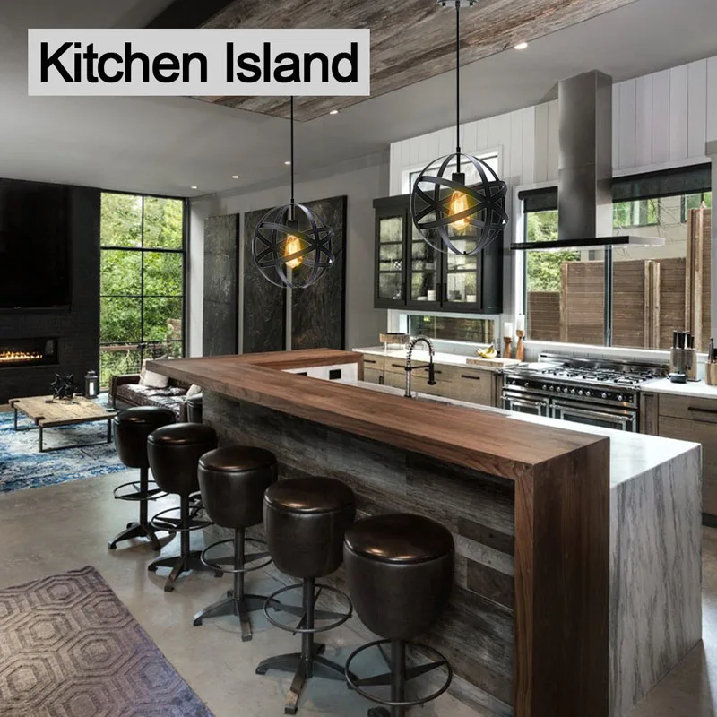 Промышленный металлический подвесной светильник шар приспособление для кухни