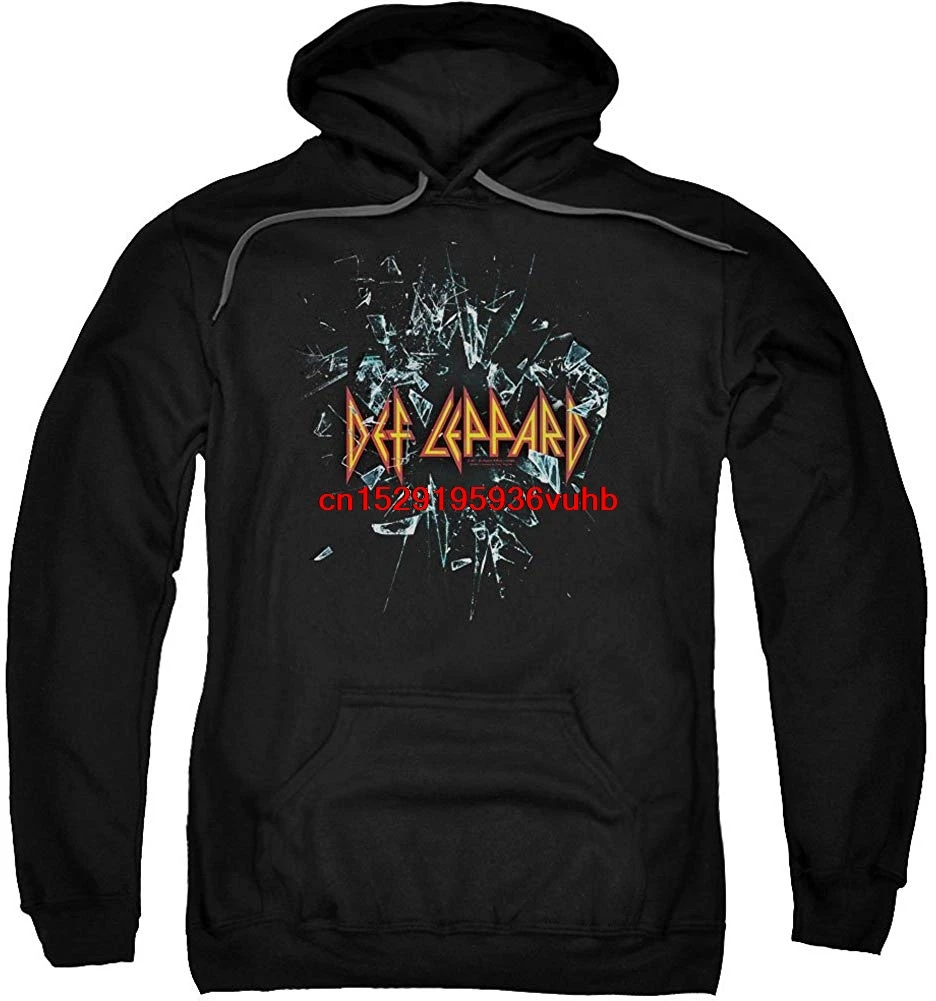Def Leppard Broken glass Толстовка С Капюшоном Для Взрослых Черная