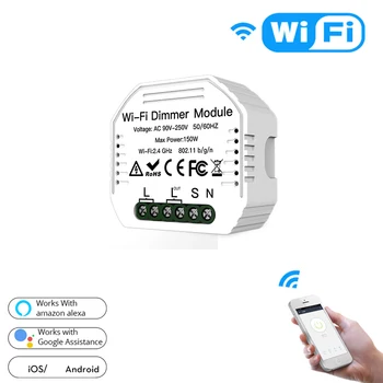 

DIY Smart WiFi Light LED Dimmer Switch Smart Life/Tuya APP Remote Control 1/2 Way Switch,Works with Alexa Echo for Google Home