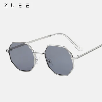 

Fashion Octagon Sunglasses Women Gold Black Brown Small Sun Glasses for Men Polygon Metal Frame Male Uv400 Sunglasses