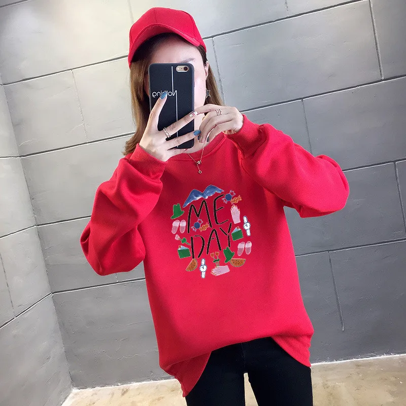 Hoodies Women 2019 Print Sweatshirt Hoodies Women Hoodie-women Long Sleeve Tops  Oversized Outdoor Pullover