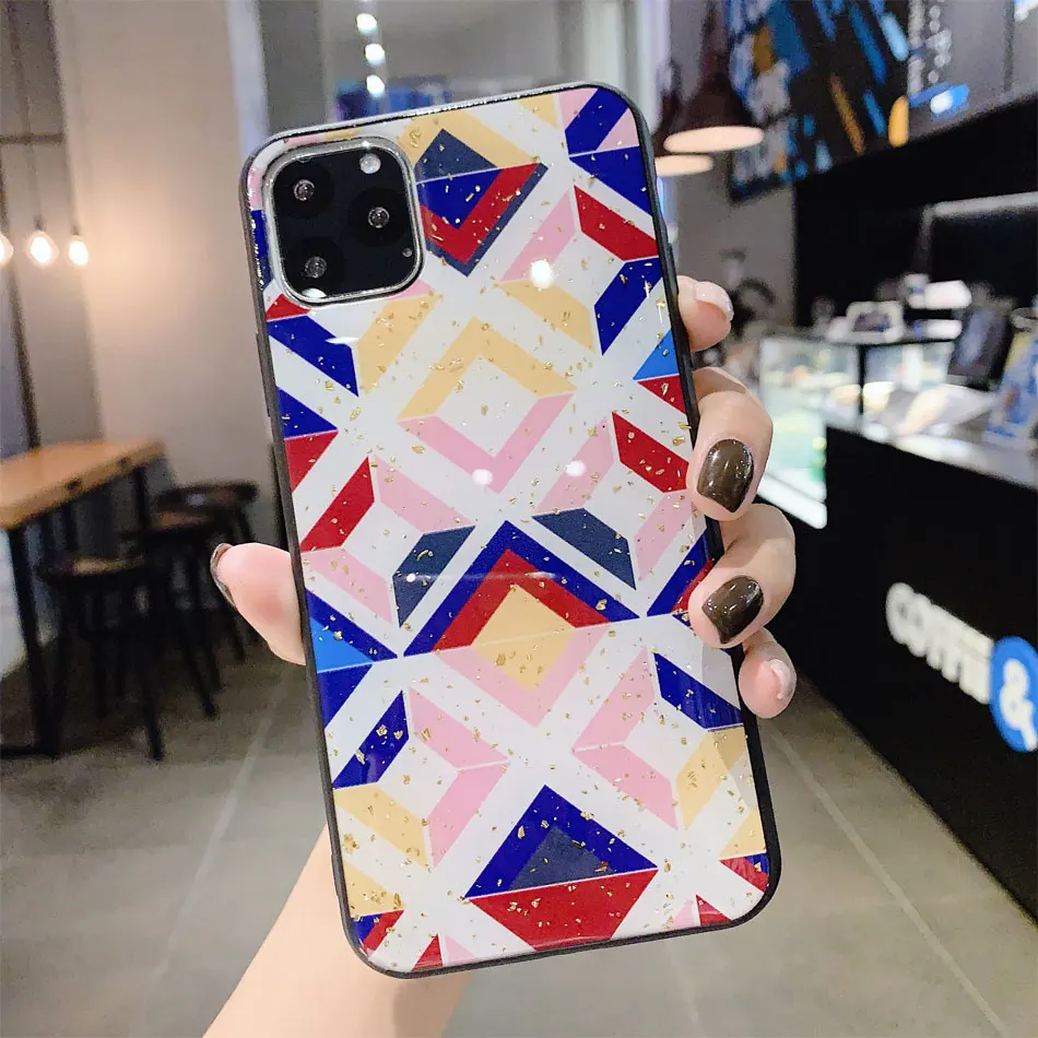 Design 6 Sinocom Handa Love Heart Flower Coque чехол для Huawei P10 P30 Lite P20 Pro mate 20 Nova 5 мягкое Мраморное блестящее золотое покрытие из фольги - Цвет: Design 6