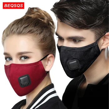 

Unisex Soft Cotton Mouth Mask with Breath Valve PM2.5 Filter Dust Mask Gas Pollution Mask Fog Haze Masks Respirator Face Masks