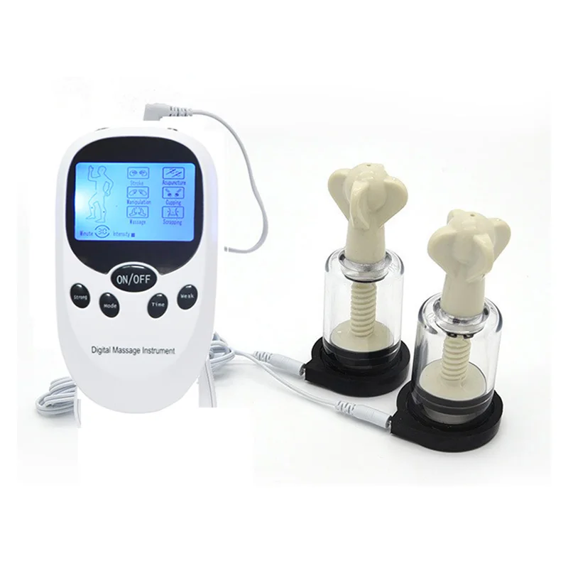 Electric Shock Nipple Sucker Vacuum Pump Breast Booster Electric Stimulation Body Massager Clitoral Clip Adult Female Sex Toy