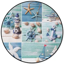 Маяк в средиземноморском стиле якорь морской звезды круглый ковер очиститель кухонные коврики Индивидуальные напольные коврики Ванная комната дверной коврик