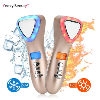 

Hot Cold Hammer Light Photon Ultrasonic Cryotherapy LED Lift Face Facial Massager Skin Care Machine Wrinkle Remove Beauty Device