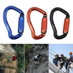 25KN Climbing Carabiner D Shape Climbing Buckle Lock Security Safety Master Screw Lock Buckle Equipement