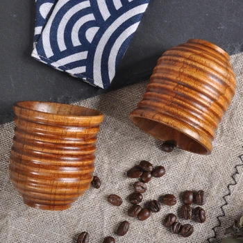 

75ML Wooden Tea Cups Natural Wood Coffee Beer Juice Milk Mug Wholesae Water Drinking Cups