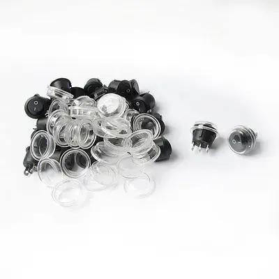 

30 Pcs AC 250V/6A 125V/10A SPDT 3P ON/OFF Round Rocker Switch w Waterproof Cover