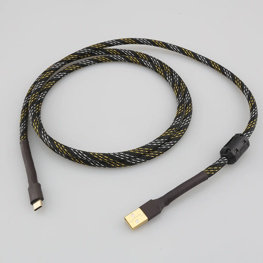 New Hifi USB Cable USB Type C To B Audio Data Cable For USB DAC Mobile Cell Phone Tablet Handcrafted