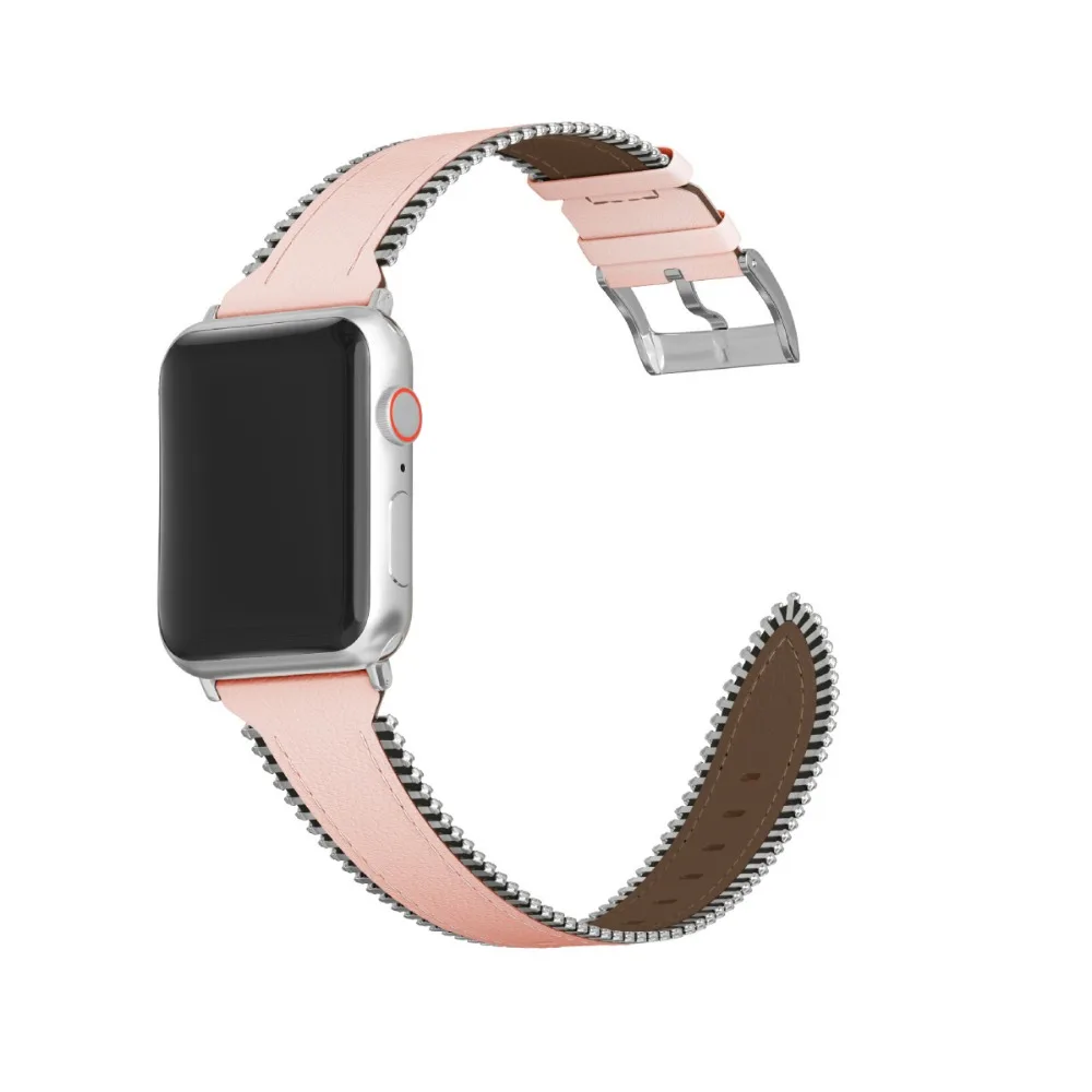 Ремешок для Apple Watch браслет 38 мм 40 мм 42 мм 44 мм застежка-молния стиль натуральная кожа ремешок для iWatch серии 1 2 3 4