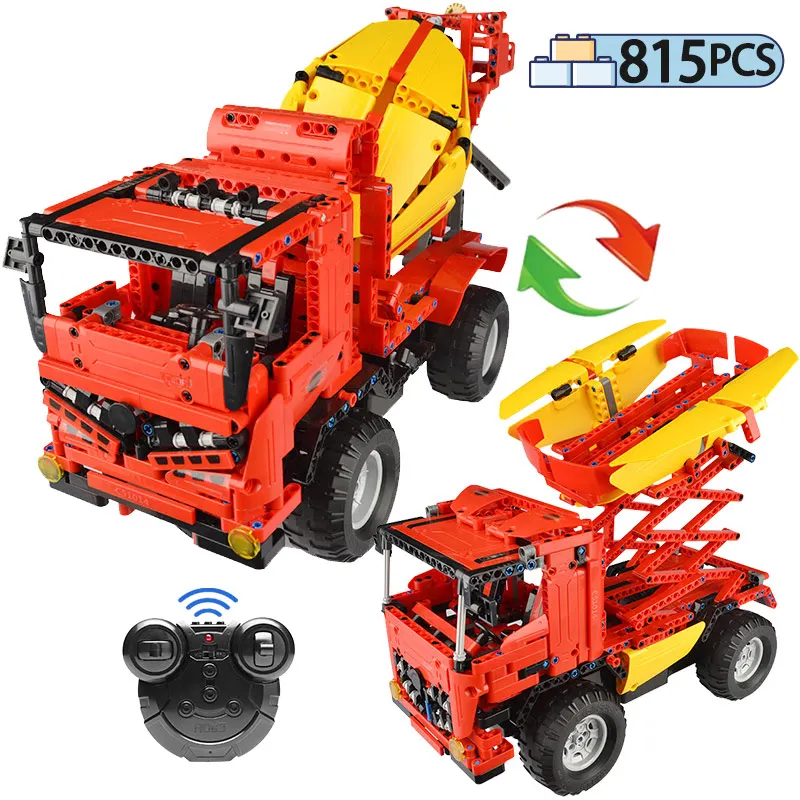 

815pcs Diy RC City Mixer Truck Car Building Blocks Legoing Technic Remote Control Construction Vehicle Bricks Toys for Children