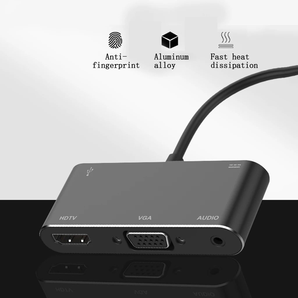 USB C к VGA HDMI адаптер HDMI/VGA/Аудио/USB 3,0 порт+ USB порт C(Pd) конвертер совместим с Macbook samsung Ноутбук