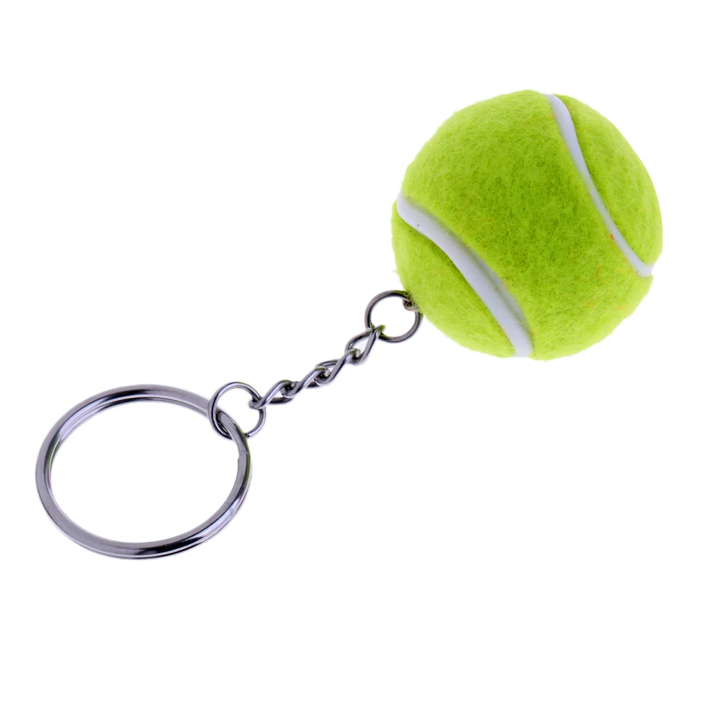 Novelty Mini Tennis Ball Key Chain Keychain Metal Key Ring Keyring for bag backpack Key Chains