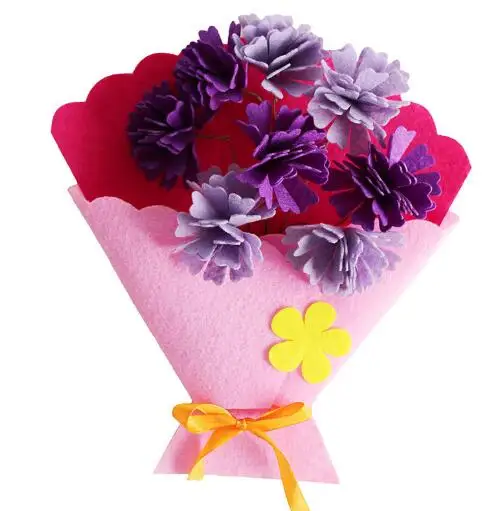 Pink carnation Креативная ткань ручной работы Цветочные корзины игрушки Детские наборы инструментов для рукоделия креативный детский сад развивающий детский подарок на день матери ZXH - Цвет: Pink carnation