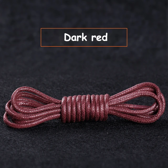 1Pair Cotton Waxed Shoelaces Round Oxford Shoe laces Boots Laces Waterproof Leather Shoelace Length 60/80/100/120/140/180cm Purple Red