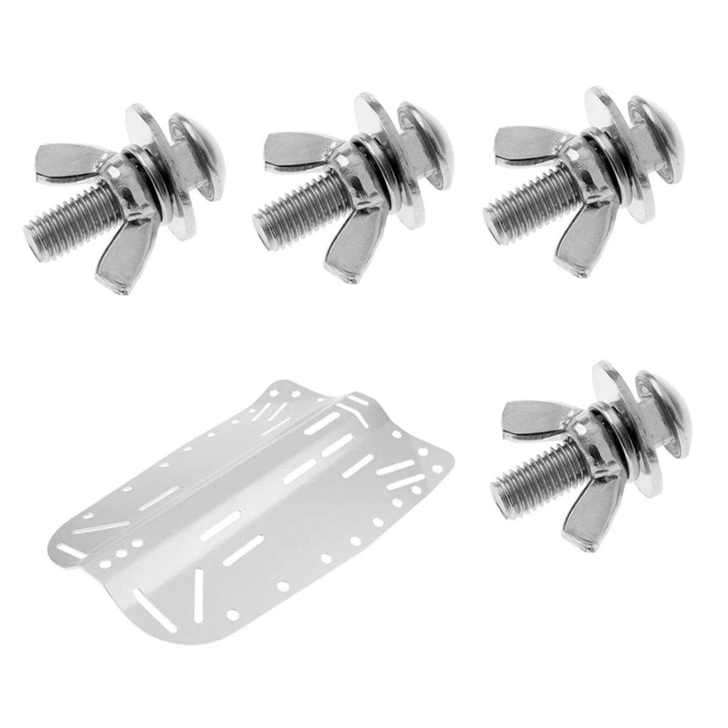 Technical Scuba Diving Aluminum Backplate & 4pcs Back Plate Screw Wing Nut