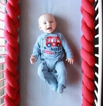 

1M/2M/3M Baby Bed Bumper Braided Crib Bumper Berco Bebe Kids Room Decro Dropshipping