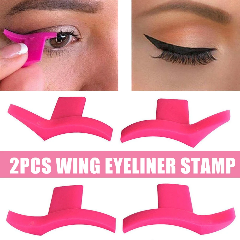 2pcs Eyeliner Template Stamp Mold Easy To Wear Liquid Eye Liner Black