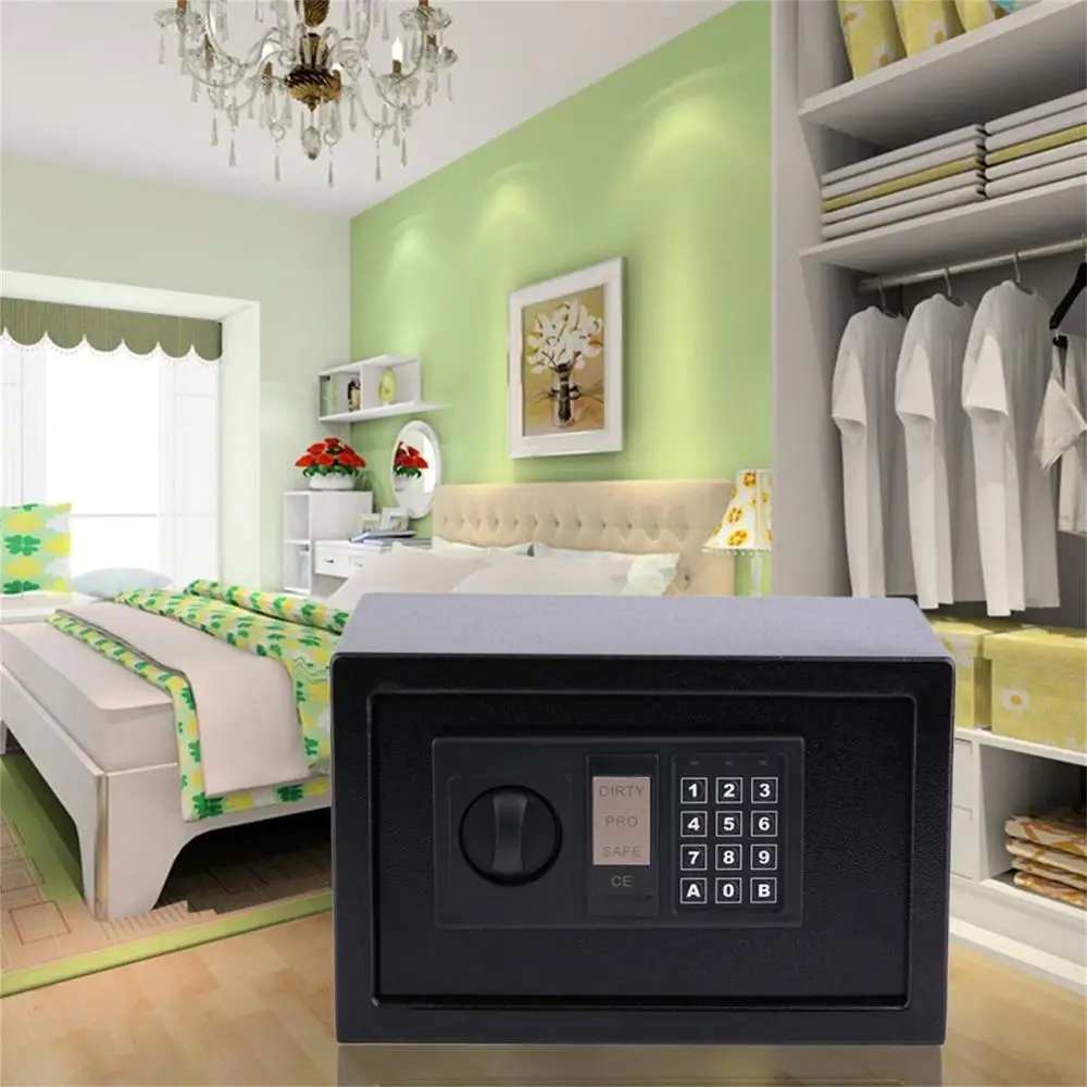

Digital Electronic Coded Lock Home Office Safe Box & Override Key Programmed Between 3-8 Numbers Keypad with LED Indicator