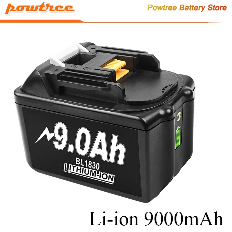 Аккумуляторная батарея Powtree BL1860 18 в 9000 мАч литий-ионная для Makita аккумулятор BL1840