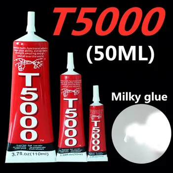 

50ml T5000 milky white glue Mobile phone touch screen T5000 adhesive telephone glass glue repair point diamond jewelry DIY glue