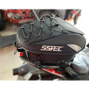 

SSPEC Motorcycle Tail Bags Back Seat Bags Travel Bag Waterproof Motorbike Scooter Sports Luggage Rear Seat Rider Backpack Gray
