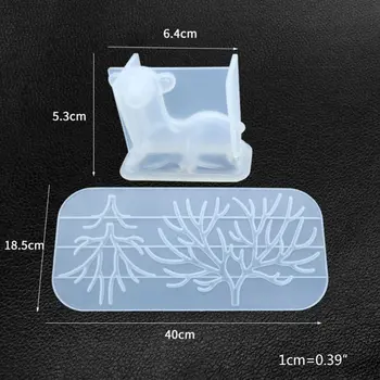 

DIY Crystal Epoxy Molds Deer Tree Branch Shape Silicone Mould Jewelry Making