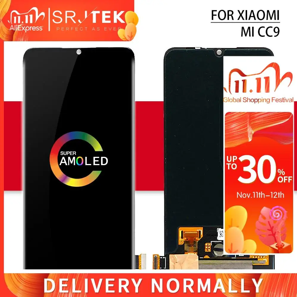 Матричный сенсорный дисплей для Xiaomi Mi CC9 экран с дигитайзером в сборе CC9E ЖК