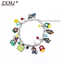 ZXMJ Super mario Bros, очаровательный браслет, мультяшная фигурка, сделай сам, Пиранья, растение, звезда, гриб, браслеты, ювелирные изделия для детей, рождественские подарки