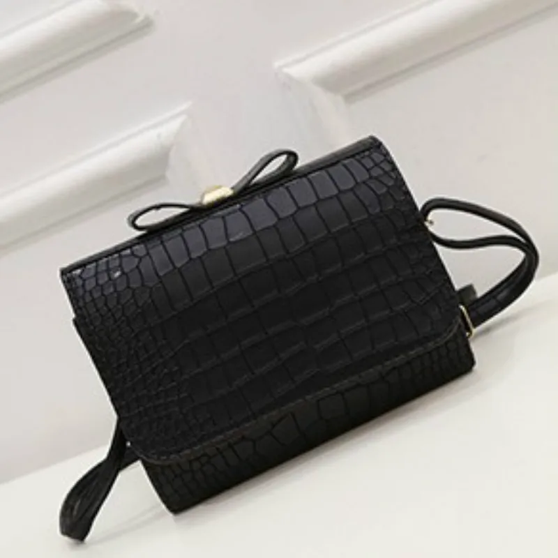 Female Bow Small Bag Women's Shoulder Messenger Bags for Women Fashion Handbags Small Square Handbag Black Pink Gray Beige