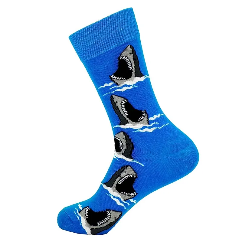 Новые повседневные мужские носки из чесаного хлопка, уличные носки Harajuku в стиле хип-хоп с забавными животными, носки с пивными надписями для мужчин - Цвет: 1