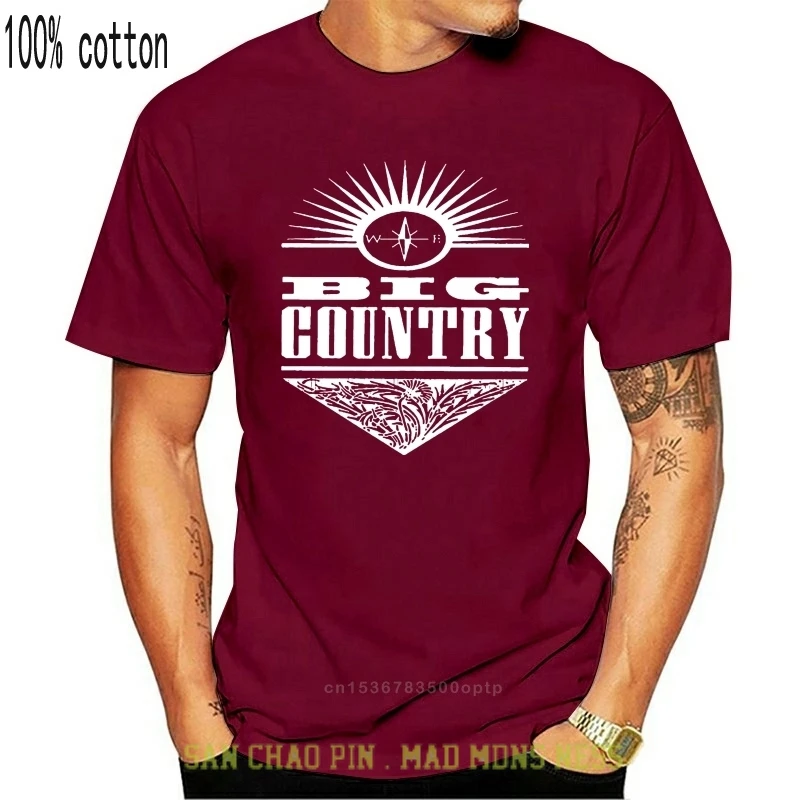 Men's Big Country Scottish Rock Band Stuart Adamson Round Neck T shirt Men Cotton T-shirt | Мужская одежда