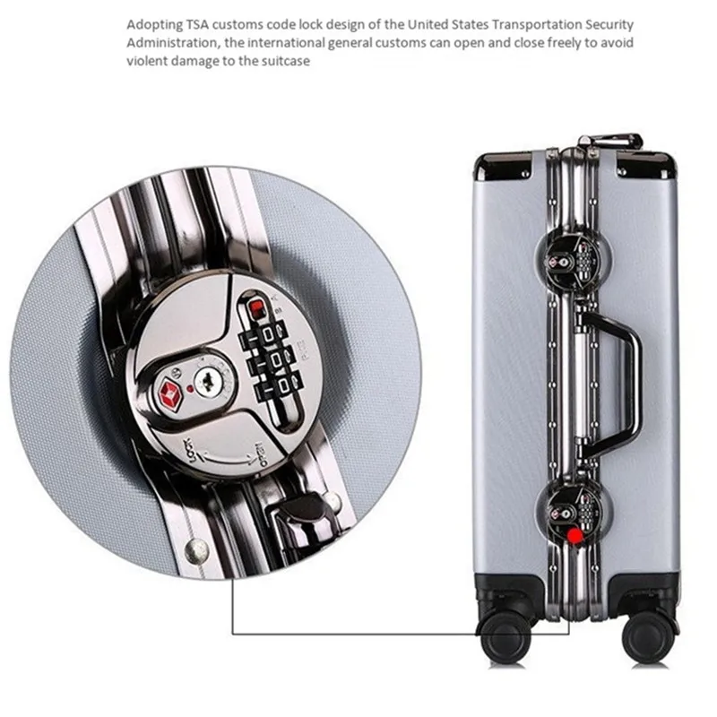 Baggage 20 24 Inch men luggage sets bag trolley suitcase rolling spinner wheels pull rod woman men aluminum frame traveller case
