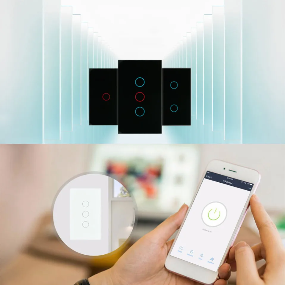 AVATTO Tuya нам Smart Wifi светильник переключатель, Стекло Панель сенсорный экран-Сенсор смарт сенсорный выключатель 1/2/3/4 Gang работать с Alexa, Google Home