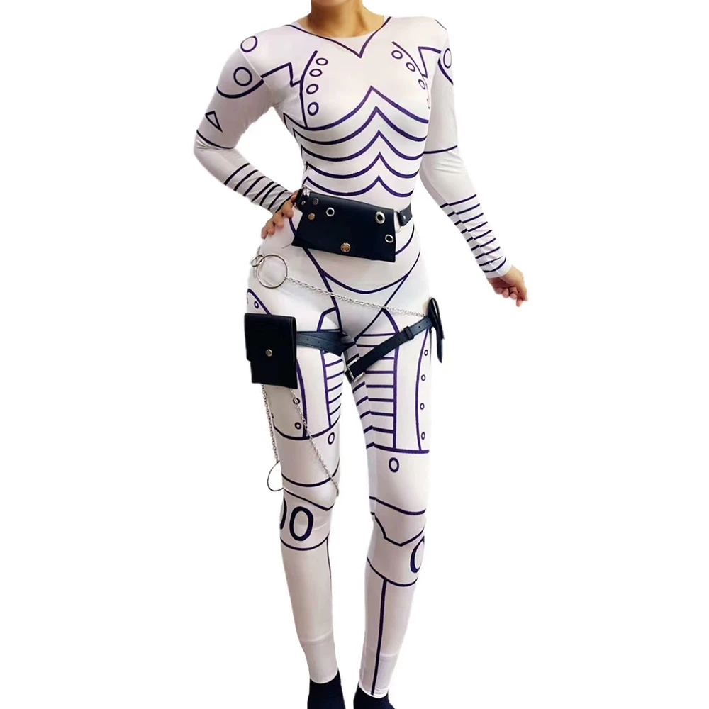 zoals dat Andes Plicht Vrouwen Wit Gestreepte Print Bodysuit Stretch Jumpsuit Turnpakje Robot  Cosplay Kostuum Lange Mouwen Kleding Vrouwen Halloween Kostuums|Chinese  Volksdans| - AliExpress