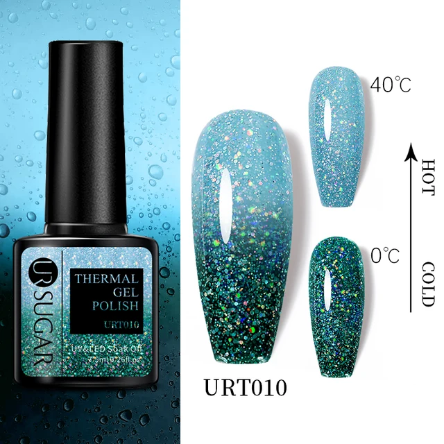 UR SUGAR 7.5ml Luminous Thermal Gel Nail Polish 2 In 1 Color Changing Glow in Dark Soak Off Manicuring UV Gel Nail Art Varnish URT010