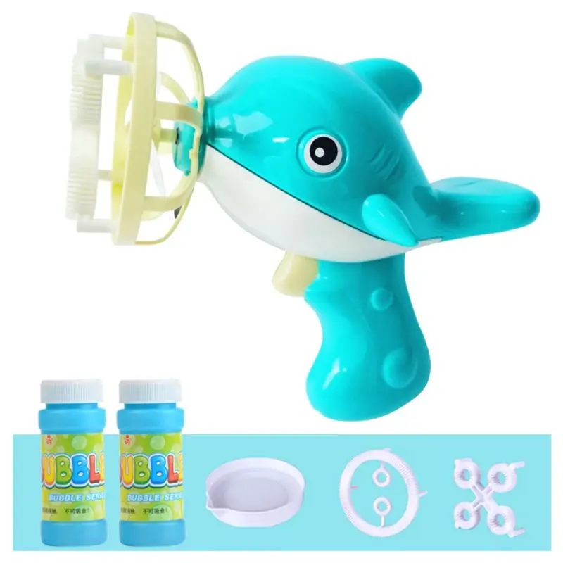

Electric Automatic Bubble Machine with Mini Fan Dolphin Bubble Blower Maker Toys X5XE