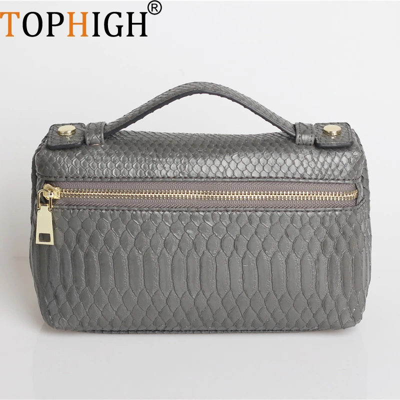 TOPHIGH кошельки и сумки новая модная дизайнерская сумка тисненая страусиная кожа