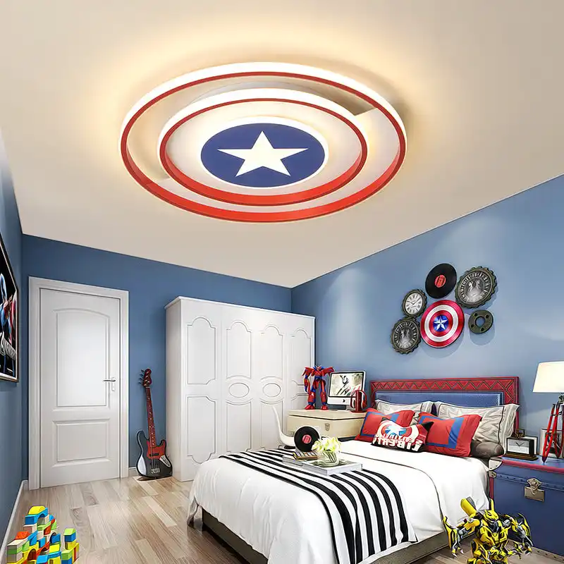 White Captain America Star Kid Room Bedroom Children Princess