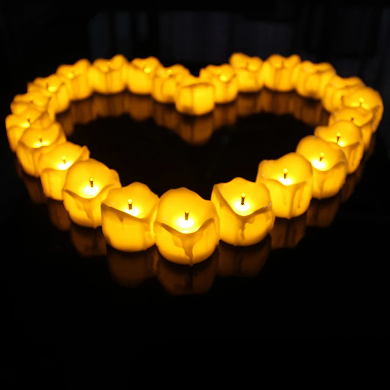 

12pcs/set Flameless Battery Christmas LED Tea Light Flickering Tealights Candles Valentine's Day Wedding Party Decoration Gifts