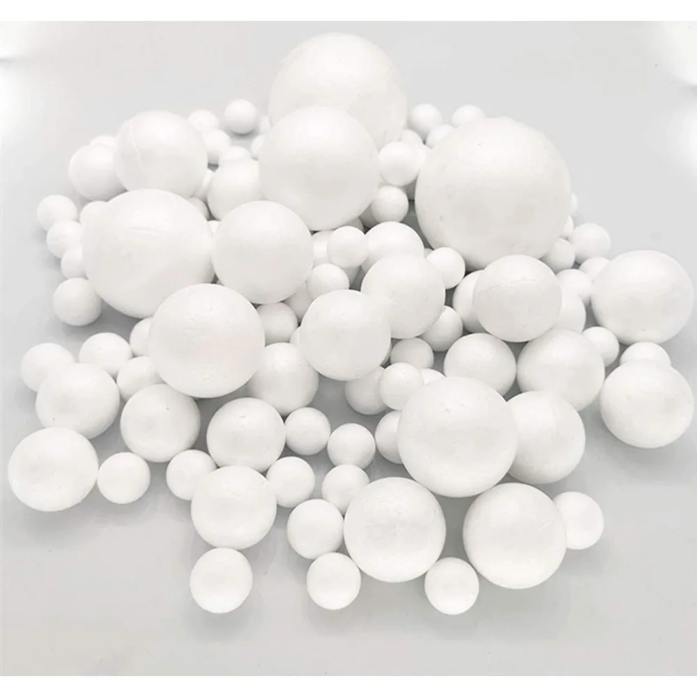 130 Pack Craft Foam Balls, 7 Sizes Including 1-4 Inches, White Polystyrene  Smooth Round Balls, Foam Balls for Arts and Crafts