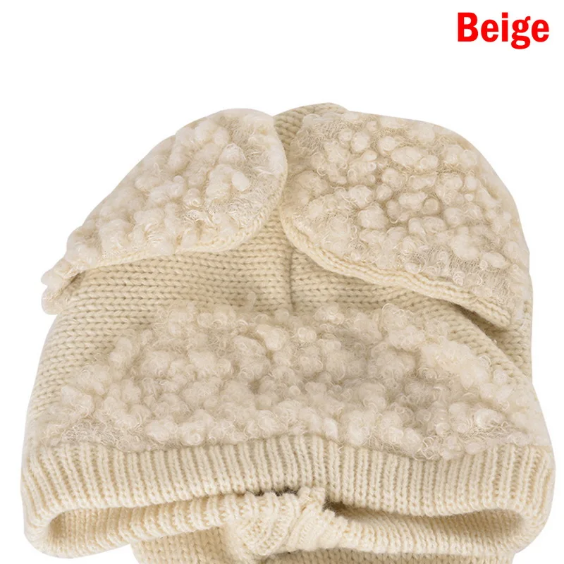 Kids Winter Hats Girls Boys Children Warm Caps Scarf Set Baby Bonnet Enfant Cartton Cute Hat Girl Boy Photograph Props - Цвет: E44886