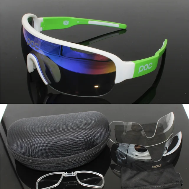 POC Cycling Sunglasses 3 Lens Sport Road Mountain Bike Bicycle Riding Glasses Eyewear Goggles Oculos De Sol Masculino Running 4