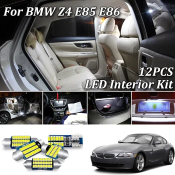 

12Pcs White Canbus Error Free led Car interior lights Package Kit for BMW Z4 E85 E86 Z4 Roadster Coupe Convertible (2003-2008)