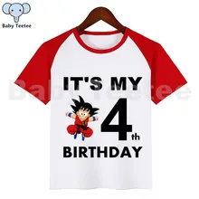 Футболка для мальчиков и девочек с принтом «Жемчуг дракона», «Гоку», «японское аниме», «День рождения», детская одежда для дня рождения, детская одежда, футболка для дня рождения