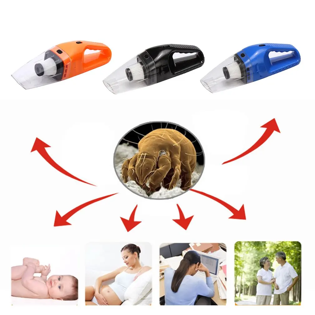 Portable Mini 12V 120W Power Wet and Dry Dual-use Super Suction Handheld Car Vacuum Cleaner Detachable HEPA Filter