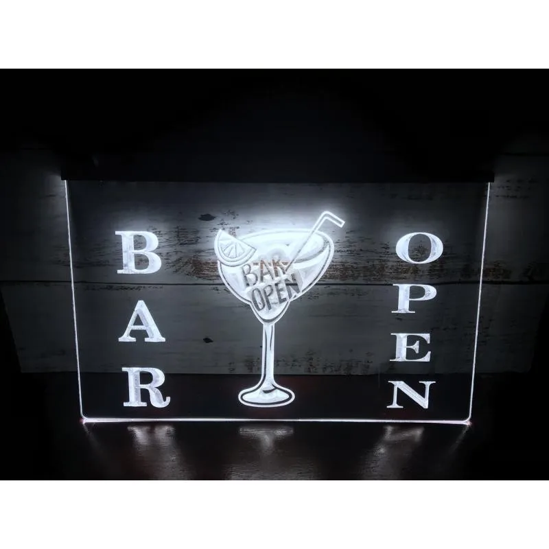 Bar Open Beer Cocktails Pub LED Neon Light Sign -S031