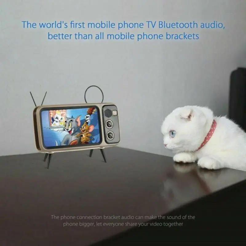 Ретро Bluetooth Динамик ручной бесплатный вызов Поддержка TF карты держатель телефона сабвуфер